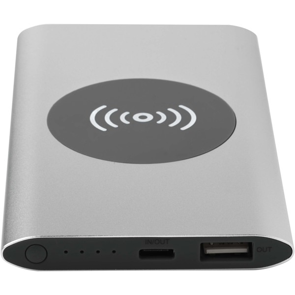 Juice 4000 mAh Type-C recycled aluminium wireless power bank - Silver