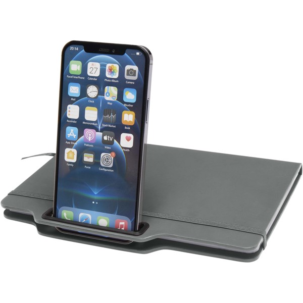 Nexus A5 hard cover notebook with pen and pencil combo (black ink) - Grey