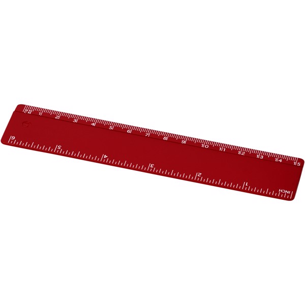 Plastové pravítko 15 cm Renzo - Červená s efektem námrazy