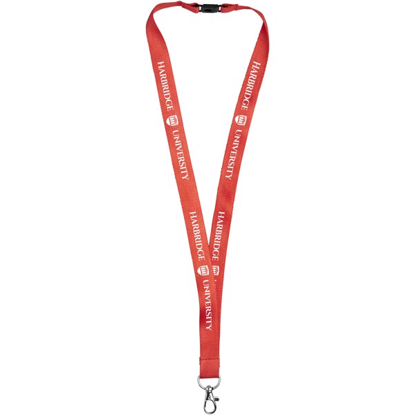 Lanyard de bambú con clip de seguridad "Julian" - Rojo