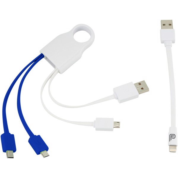 Squad 5-in-1 charging cable set - White / Blue