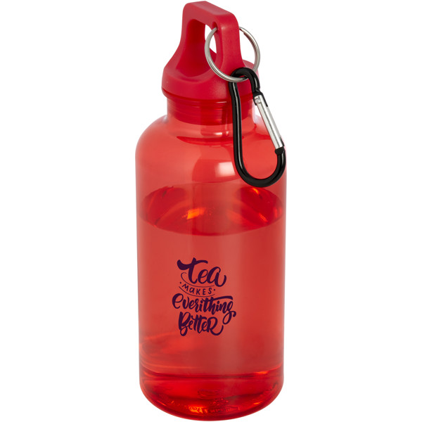 Oregon 400 ml RCS certified recycled plastic water bottle with carabiner - Red