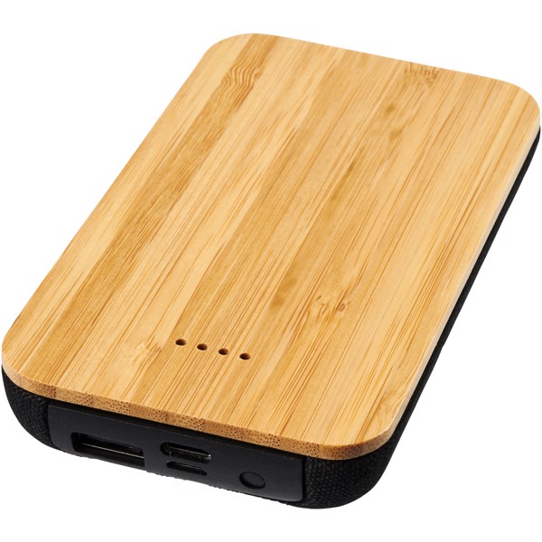 Batería externa inalámbrica de 6000 mAh de bambú/tela "Future"