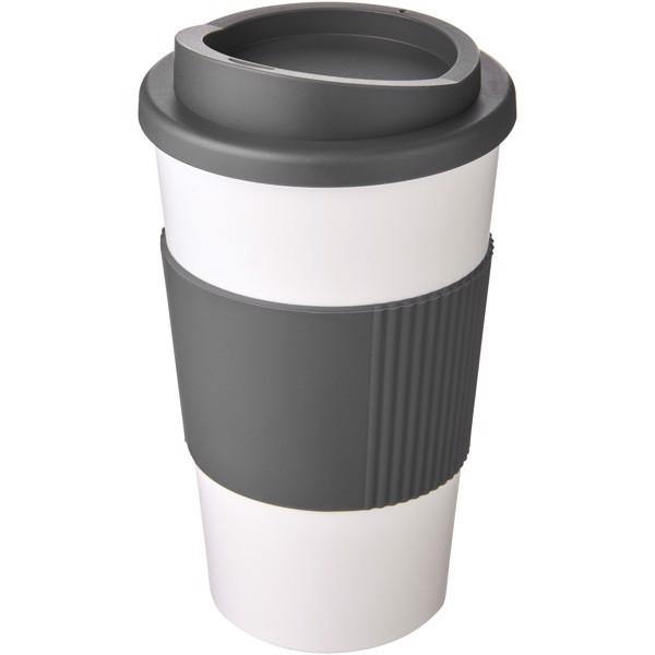 Americano® Vaso térmico de 350 ml con agarradera - Blanco / Gris