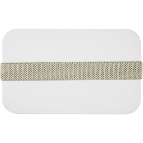 MIYO 700 ml single layer lunch box - White / Pebble Grey