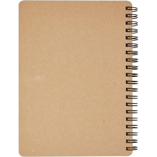 Libreta de papel reciclado con bolígrafo "Priestly" - Natural / Rojo