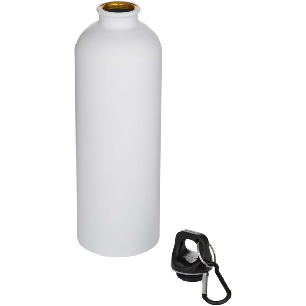 Oregon 750 ml matte RCS recycled single wall stainless steel water bottle with carabiner - White