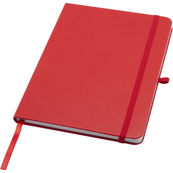 Teak A5 recycled hard cover notebook with lined pages - Red