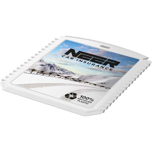 Thrym rectangular recycled plastic ice scraper - White