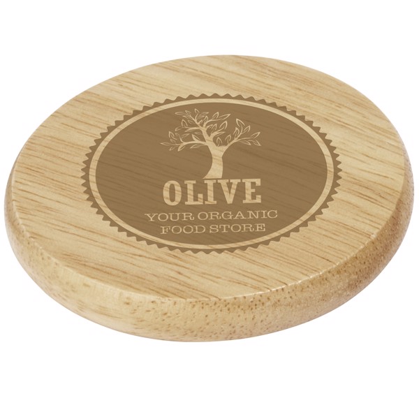 Scoll wooden coaster with bottle opener