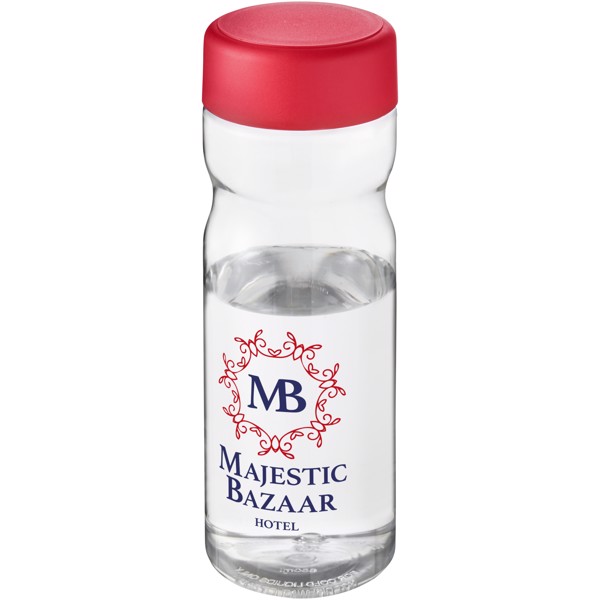 H2O Active® Base 650 ml screw cap water bottle - Průhledná / Červená s efektem námrazy