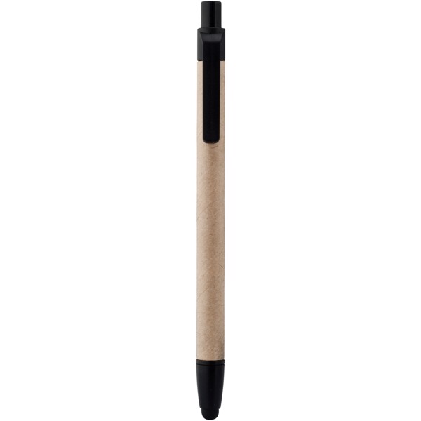 Planet recycled stylus ballpoint pen - Natural / Solid black