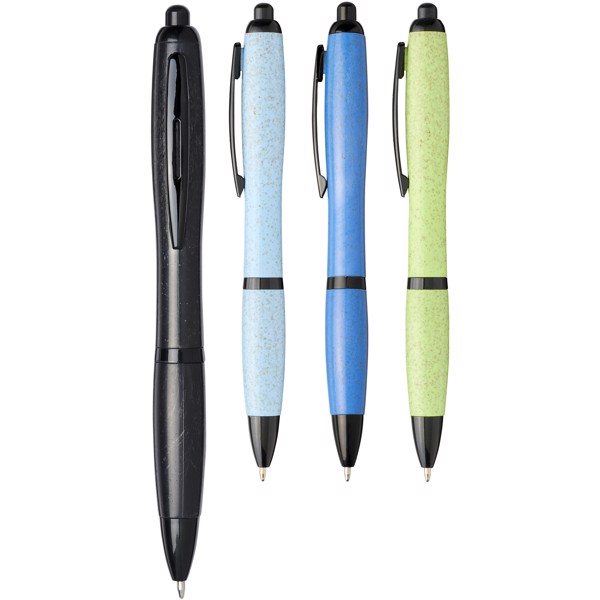 Nash wheat straw black tip ballpoint pen - Solid black