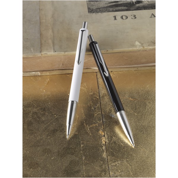 Parker Vector ballpoint pen (blue ink) - Solid Black / Silver
