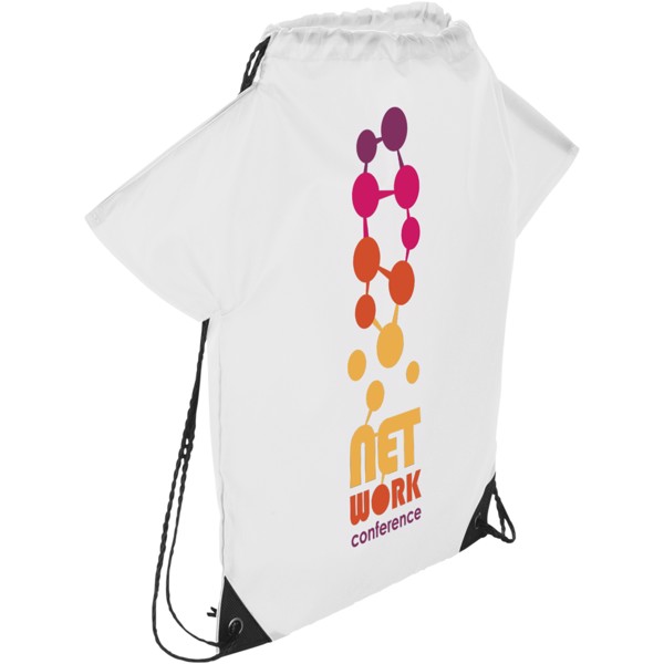 Cheer T-shirt-shaped drawstring backpack - White