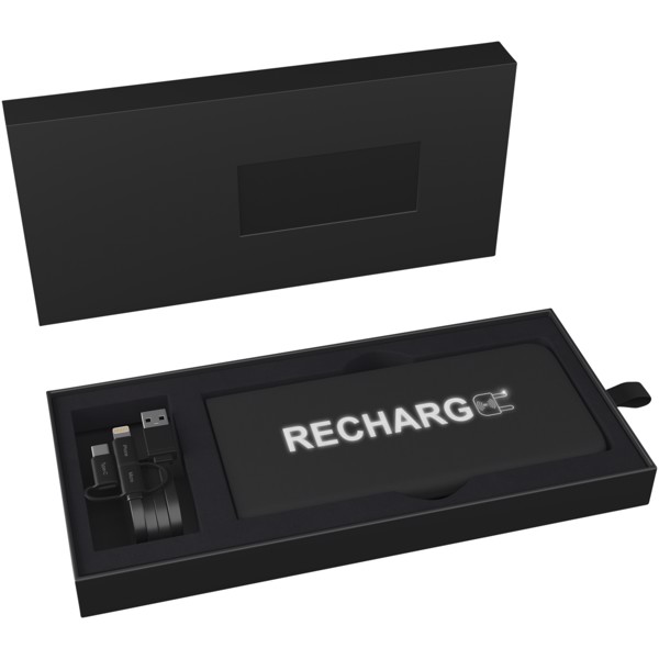 SCX.design P15 light-up 5000 mAh powerbank - Solid black / White