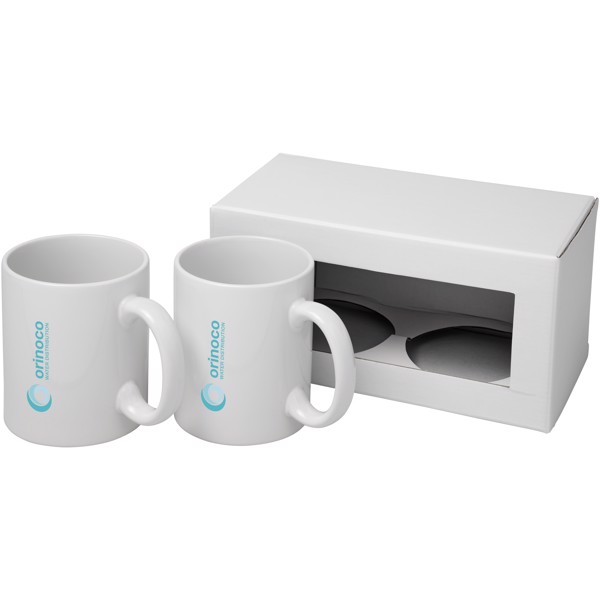 Ceramic mug 2-pieces gift set - White