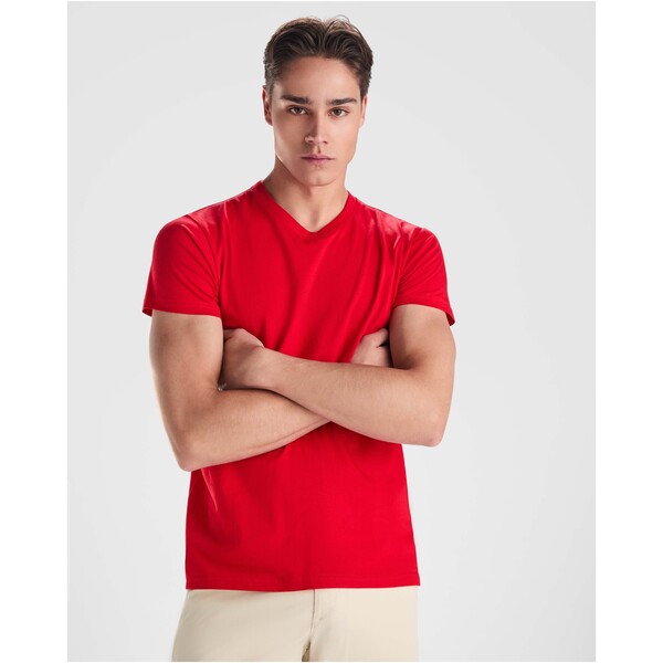 Samoyedo short sleeve men's v-neck t-shirt - Red / 2XL