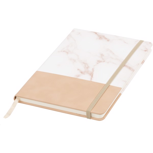 Two-tone A5 marble look notebook