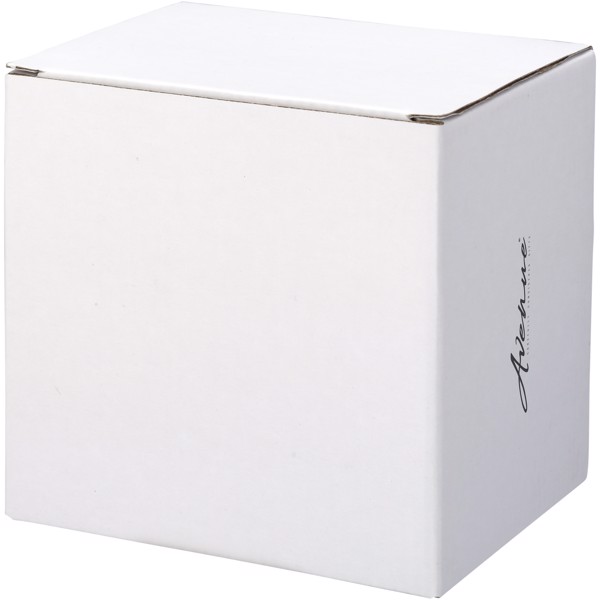 Hearth 400 ml ceramic mug with wooden coaster - Black / White