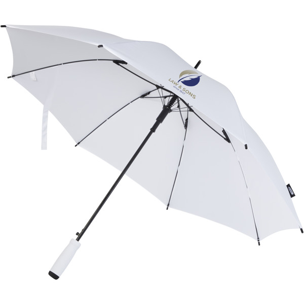 Niel 23\" auto open recycled PET umbrella - White