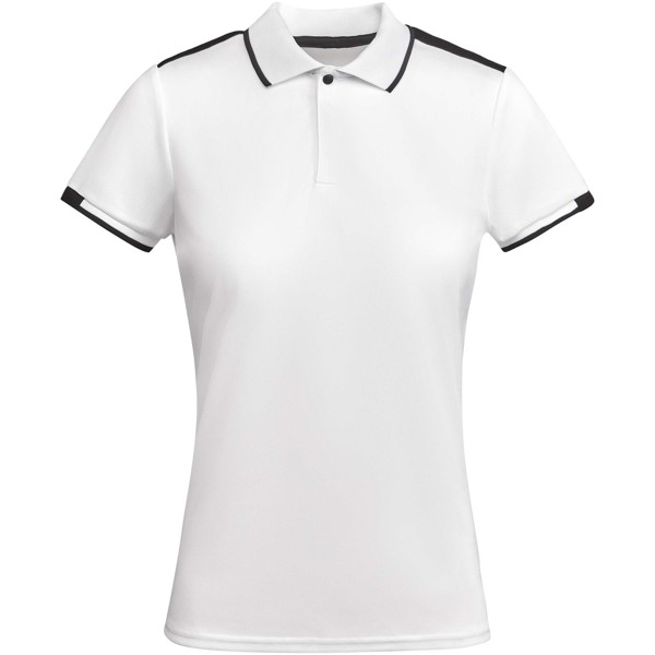 Tamil short sleeve women's sports polo - White / Black / roly-S