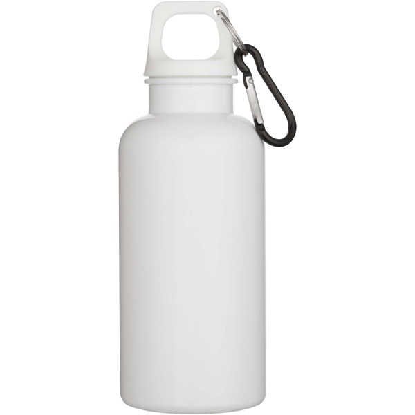 Oregon 400 ml solid colour RCS recycled plastic water bottle with carabiner - White