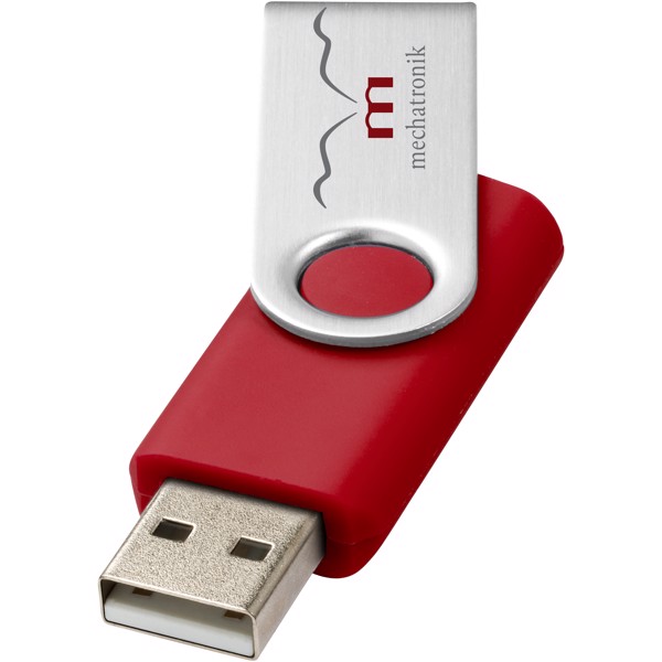 USB disk Rotate-basic, 8 GB - Červená s efektem námrazy / Stříbrný