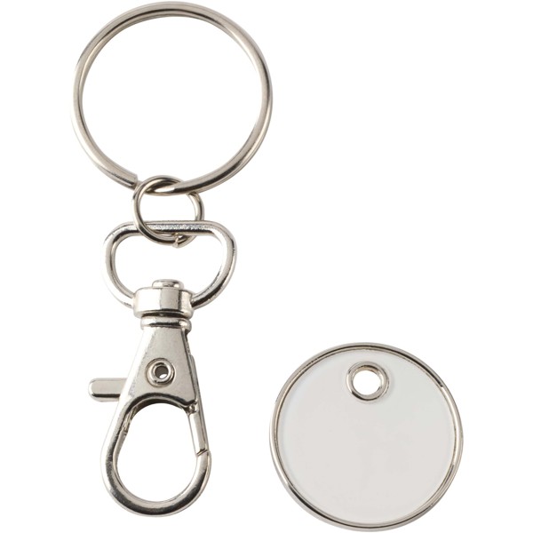 Rory keyring with trolley coin - White