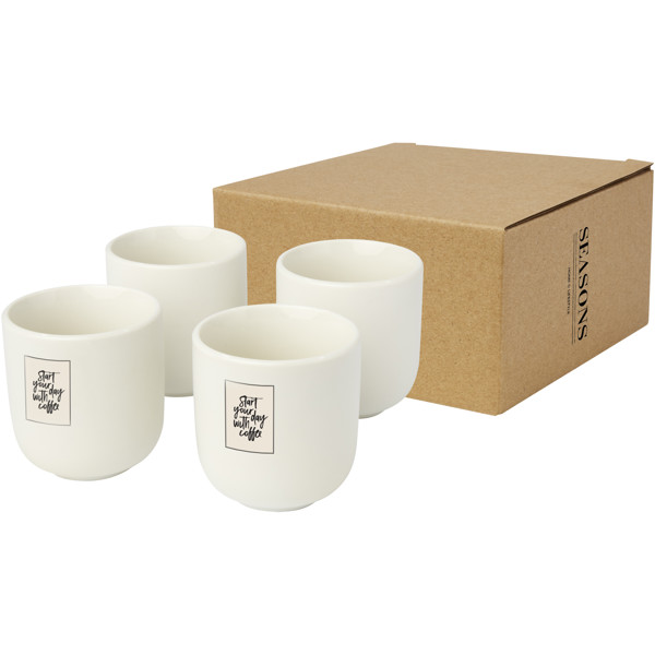 Male 4-piece 90 ml espresso cup - White