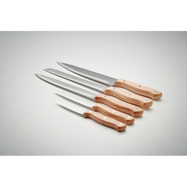 5 piece knife set in base Gourmet