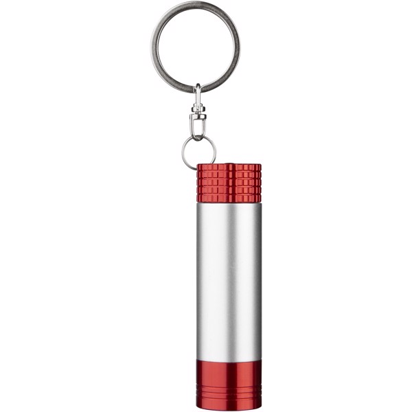 LLavero linterna LED retroiluminado “Bezou” - Rojo / Plateado