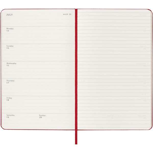 Moleskine hard cover 12 month weekly L planner - Scarlet Red