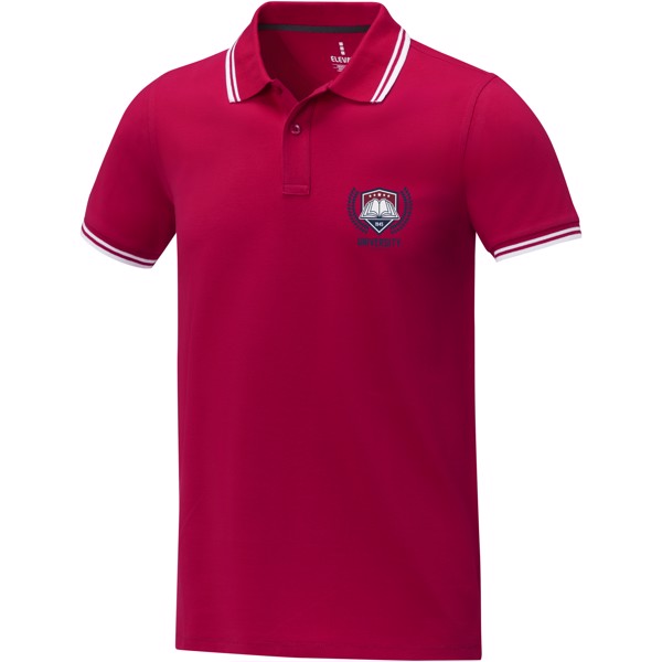 Amarago short sleeve men's tipping polo - Red / S