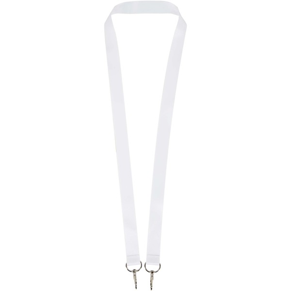 Leia sublimation RPET lanyard with 2 hooks - White / 10mm