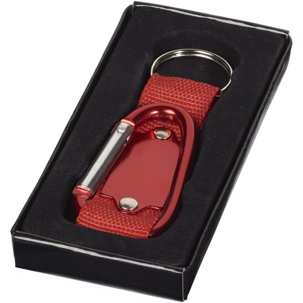 Přívěsek na klíče Strap s karabinkou - Červená s efektem námrazy