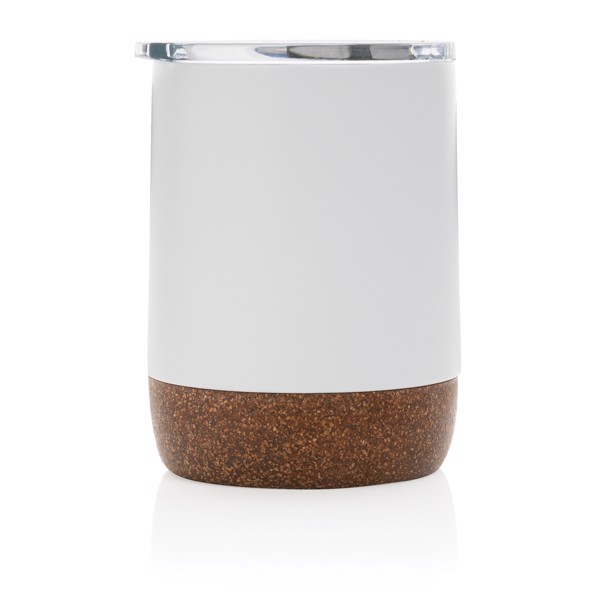 Cork small vacuum coffee mug - White