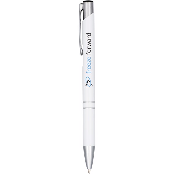 Moneta anodized aluminium click ballpoint pen (black ink) - White