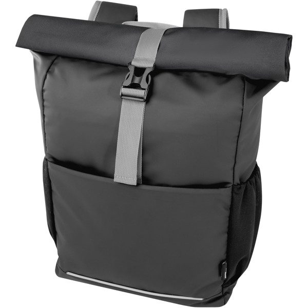 Aqua 15\" GRS recycled water resistant roll-top bike bag 20L