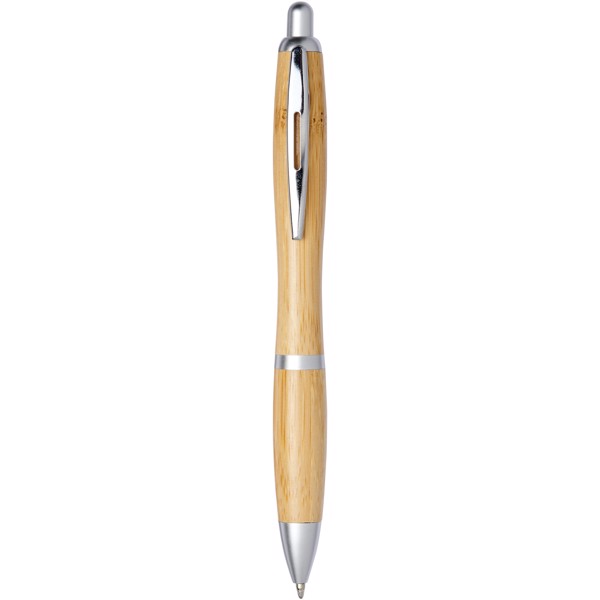 Nash bamboo ballpoint pen (blue ink) - Natural / Silver
