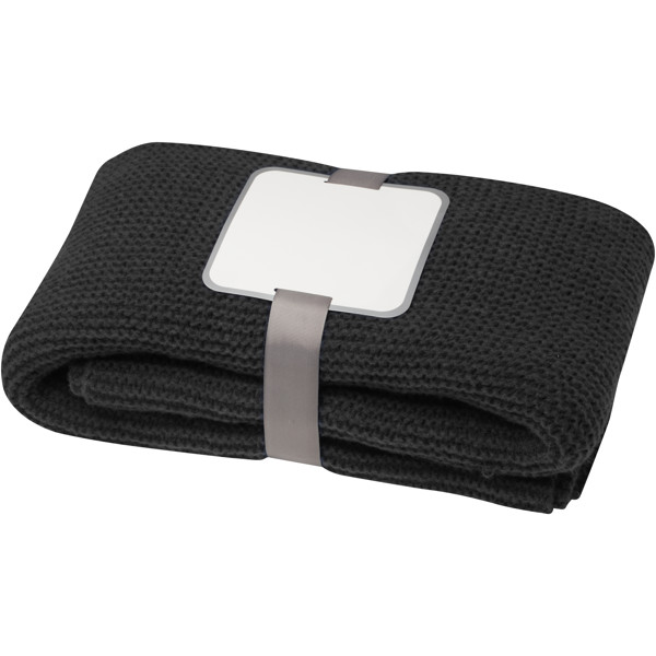 Suzy 150 x 120 cm GRS polyester knitted blanket - Black