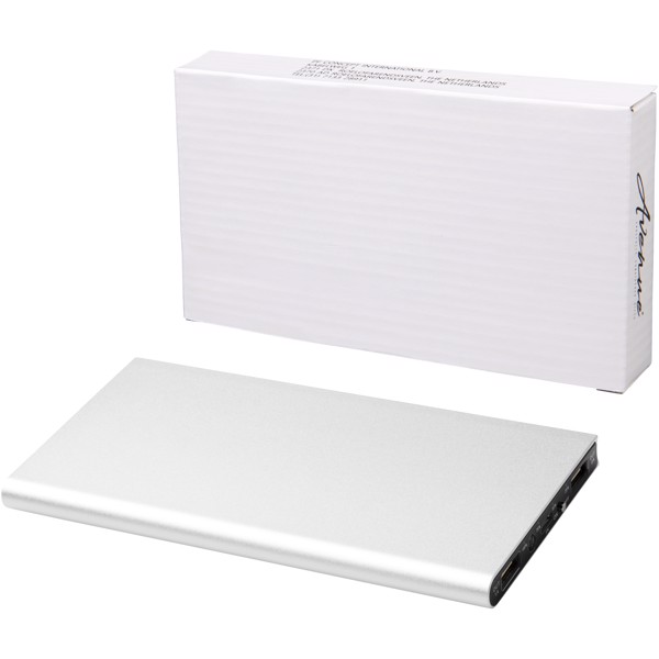Plate 8000 mAh aluminium power bank - Silver