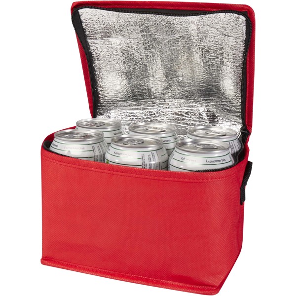 Spectrum 6-can recycled non-woven cooler bag 4L - Red