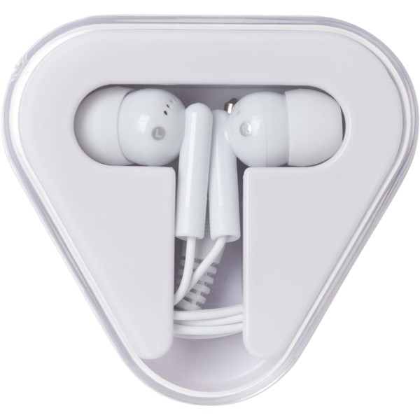 Rebel earbuds with recycled plastic storage box - White