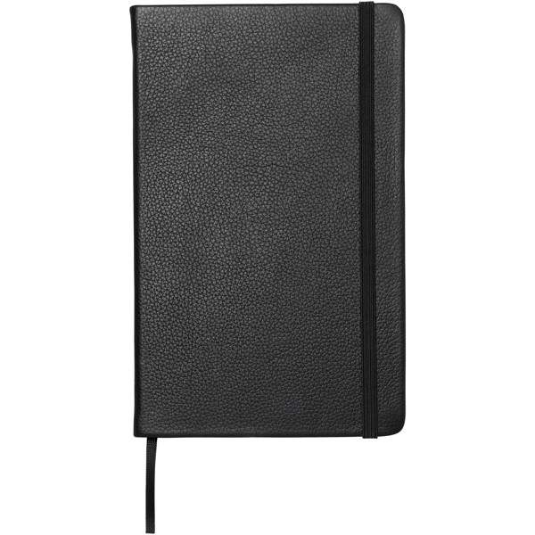 Classic L leather notebook - ruled - Solid black