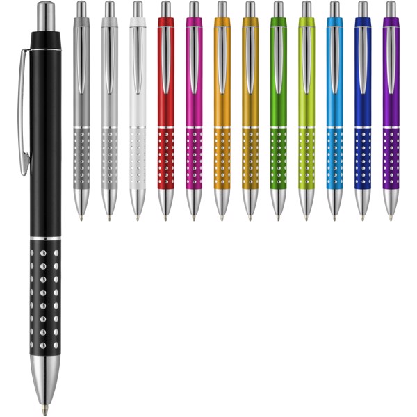 Bling ballpoint pen with aluminium grip - White