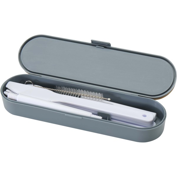 Runa cutlery set with bamboo lid - Slate Grey