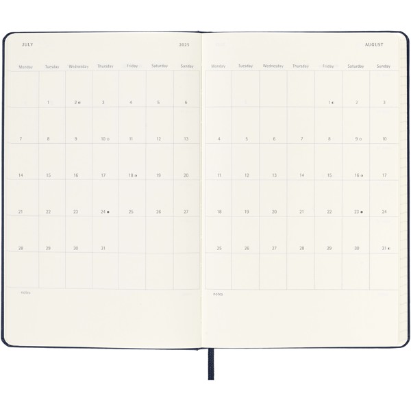 Moleskine horizontal hard cover 12 month L weekly planner