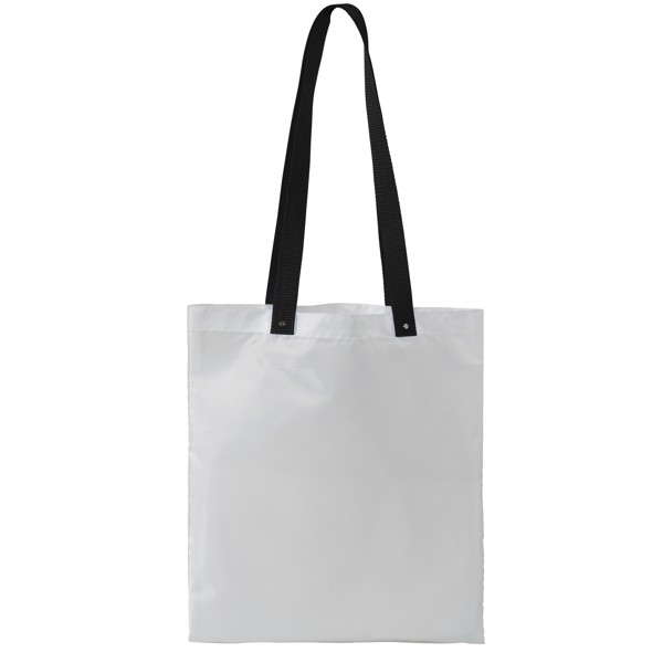 Uto coloured handles convention tote bag - White / Solid black