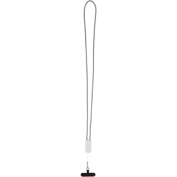 Anser recycled plastic smartphone lanyard with 27W 5-in-1 built-in cable
